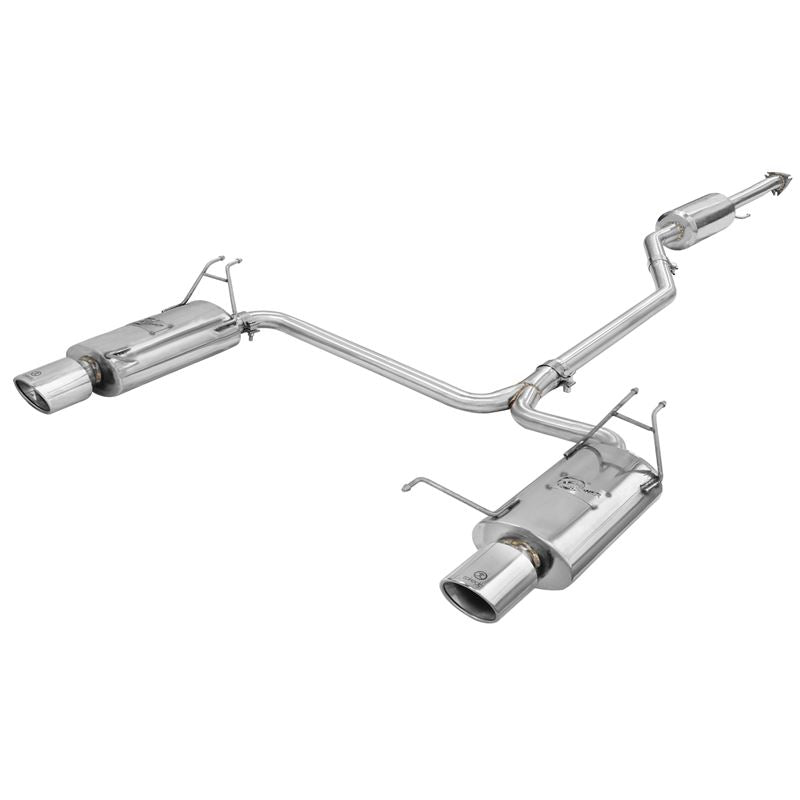 Takeda 2-1/4 IN to 2 IN 304 Stainless Steel Cat-Back Exhaust w/Polished Tips (49-36612)