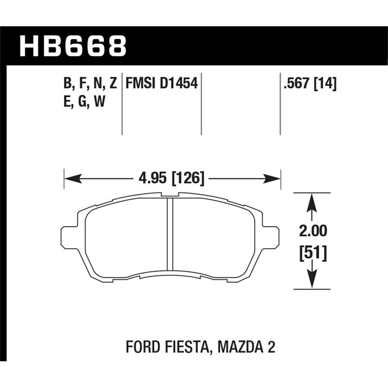 Hawk Performance HP Plus Brake Pads (HB668N.567)