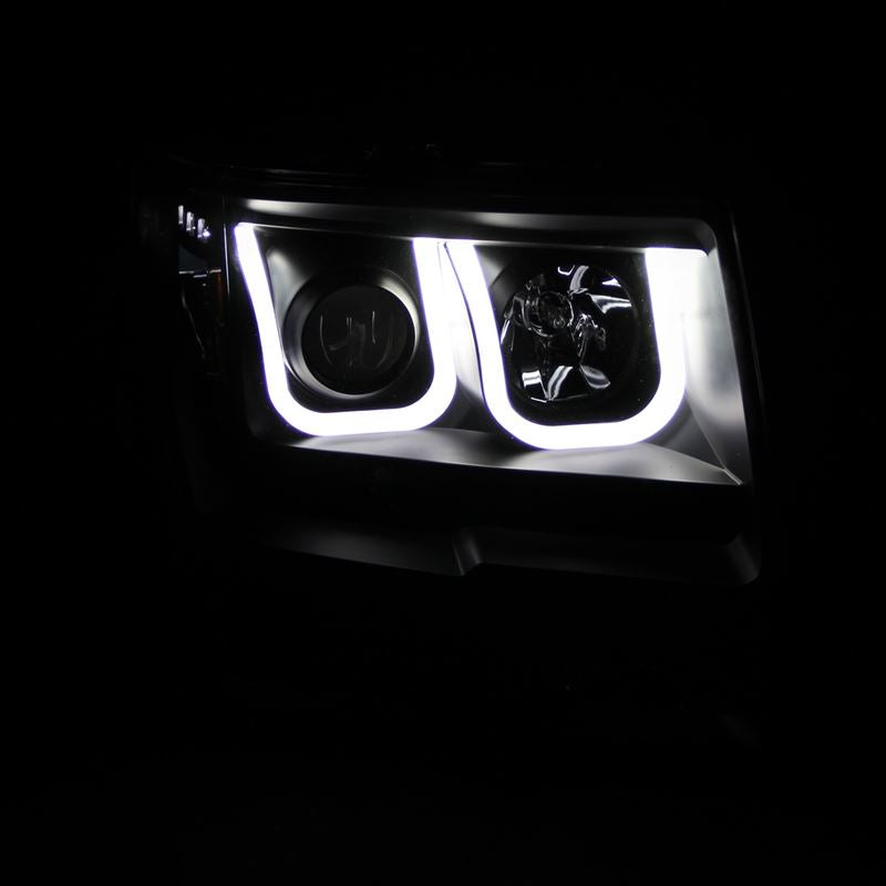 ANZO USA 2009-2014 Ford F-150 Projector Headlights w/ U-Bar Black (111263)