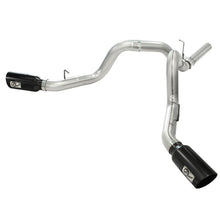 Load image into Gallery viewer, aFe Large Bore-HD 4 IN 409 Stainless Steel DPF-Back Exhaust System w/Black Tip (49-44043-B)