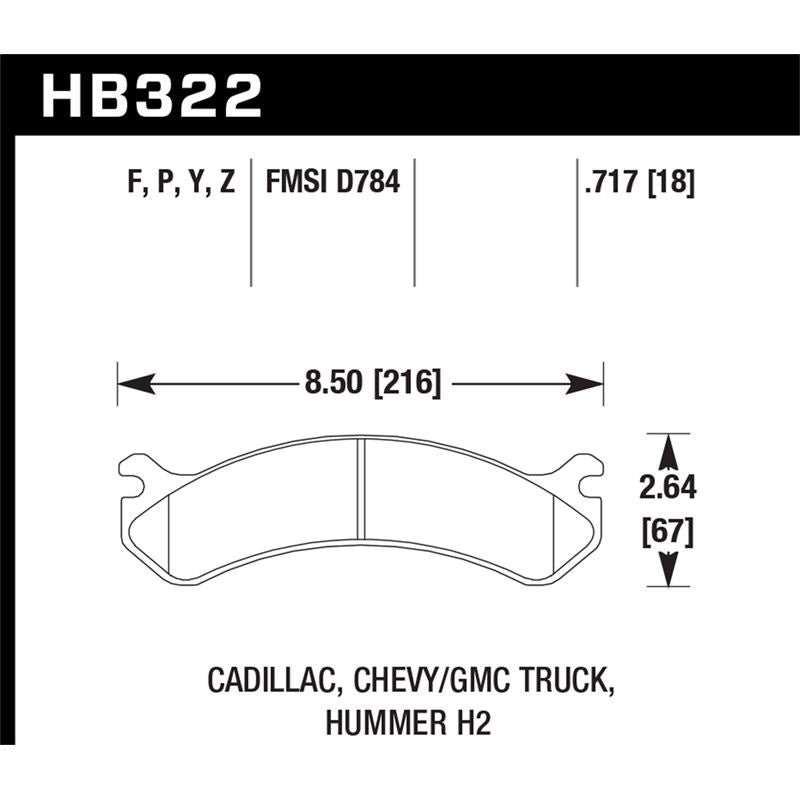 Hawk Performance Performance Ceramic Brake Pads (HB322Z.717)