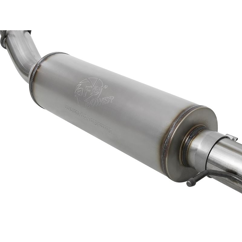 aFe Large Bore-HD 4 IN 409 Stainless Steel Turbo-Back Exhaust System w/ Polished Tip (49-43008-P)