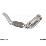 GTHAUS Down Front Pipe (with Euro 3 200 cell cats) Stainless for 2015-2019 Volkswagen Golf R(VW0323002)