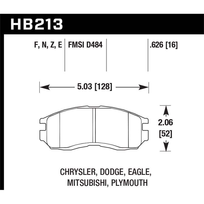 Hawk Performance Performance Ceramic Brake Pads (HB213Z.626)