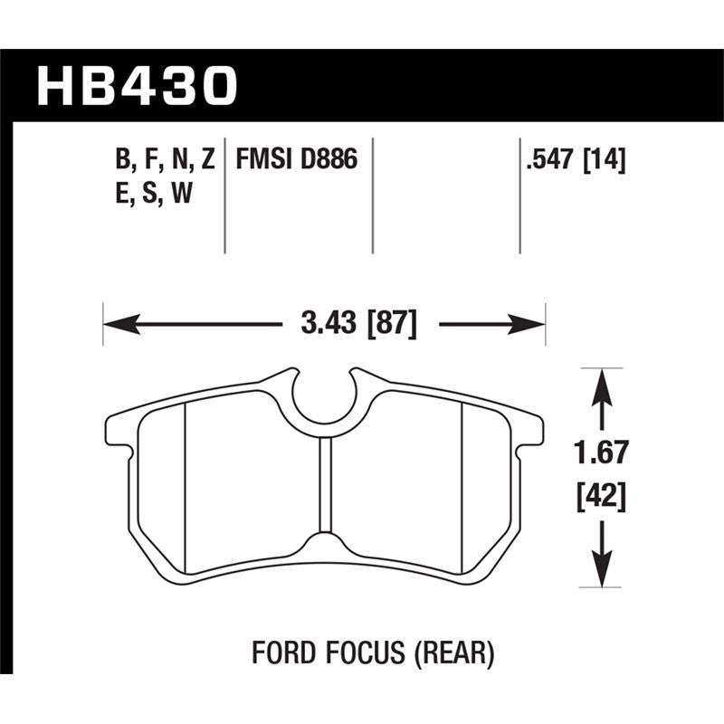 Hawk Performance Blue 9012 Brake Pads (HB430E.547)