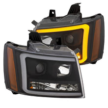 Load image into Gallery viewer, ANZO USA Projector Headlights w/Plank Style Switchback, Black w/Amber, Pair (111402)