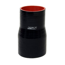 Load image into Gallery viewer, HPS 3&quot; 3.25&quot; ID, 4&quot; Long High Temp 4 ply Reinforced Silicone Reducer Coupl (HTSR-300-325-L4-BLK)