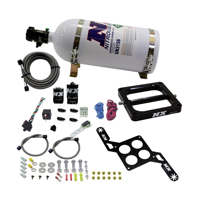 Nitrous Express 4500 RNC Conventional Nitrous Plate Kit w/.375in Solenoid w/10lb Bottle (55170-10)