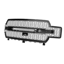 Load image into Gallery viewer, aFe Scorpion Complete Replacement Tread Design Grille Flat Black w/ LED Lights (79-21005L)