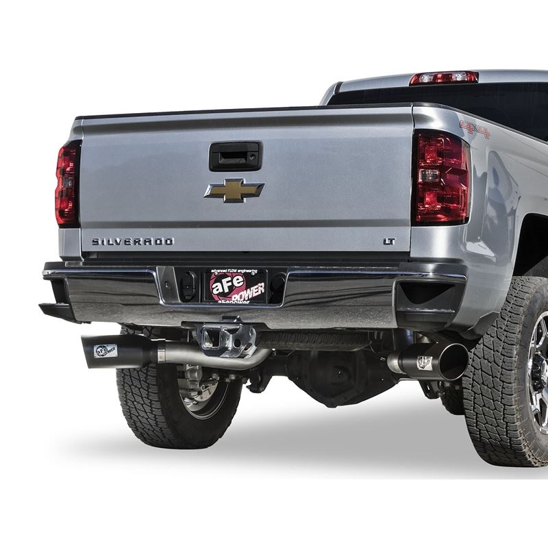 aFe ATLAS 4 IN Aluminized Steel DPF-Back Exhaust System w/Black Tip (49-04080-B)