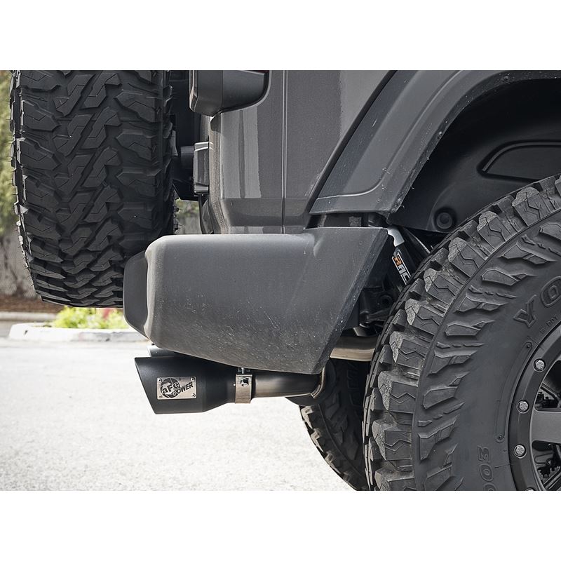 aFe Rebel Series 2-1/2 IN 409 Stainless Steel Axle-Back Exhaust System w/ Black Tips (49-48067-B)