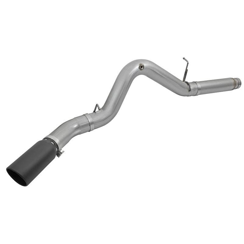 aFe Large Bore-HD 5 IN 409 Stainless Steel DPF-Back Exhaust System w/Black Tip (49-44081-B)