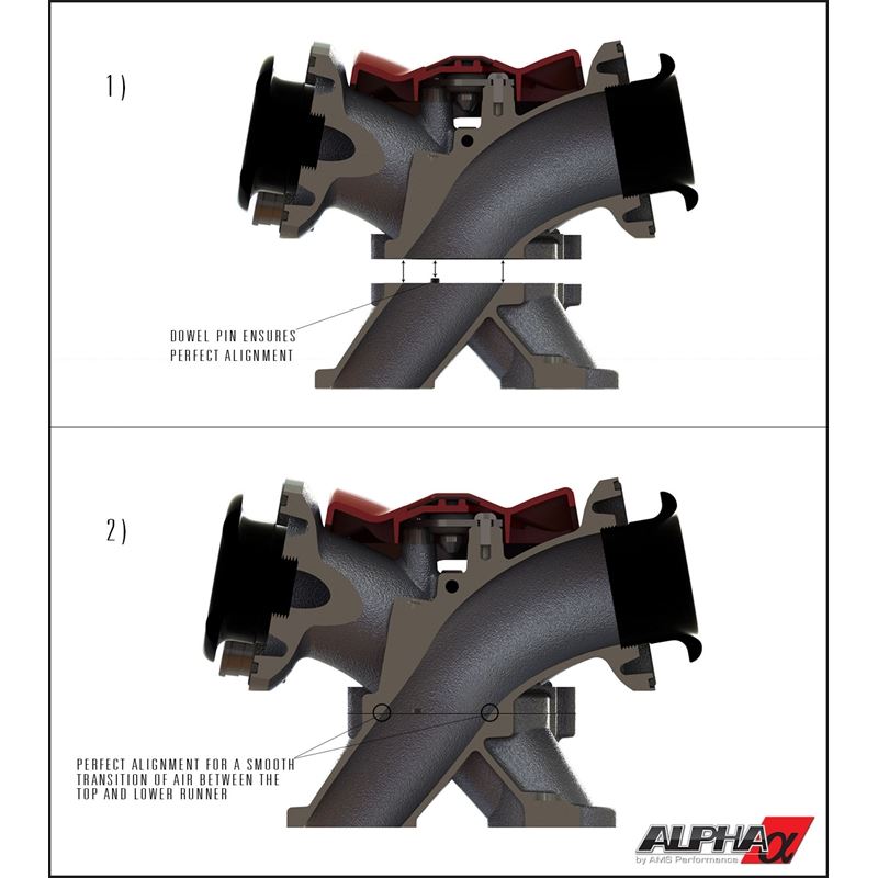 ALPHA R35 Carbon Fiber Intake Manifold - Standard Fuel Rail (6 injectors), Clear (ALP.07.08.0101-1)