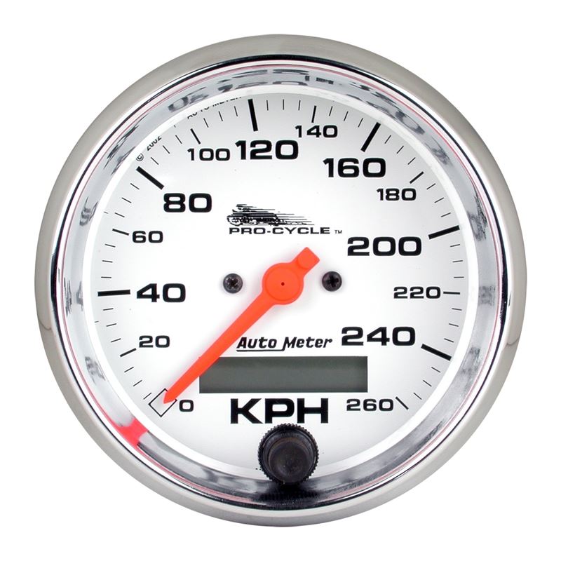 AutoMeter Pro-Cycle Gauge Speedo 3 3/4in 160 Mph Elec White (19355)