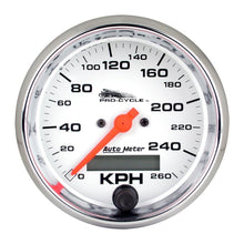 Load image into Gallery viewer, AutoMeter Pro-Cycle Gauge Speedo 3 3/4in 160 Mph Elec White (19355)