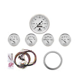 AutoMeter Old Tyme White 5 Piece Kit (MPH/FUEL/OILP/WTMP/BAT) Direct-Fit Dash Kit for 59-60 Chevy Car (7034-OTW)