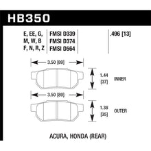 Load image into Gallery viewer, Hawk Performance Black Brake Pads (HB350M.496)