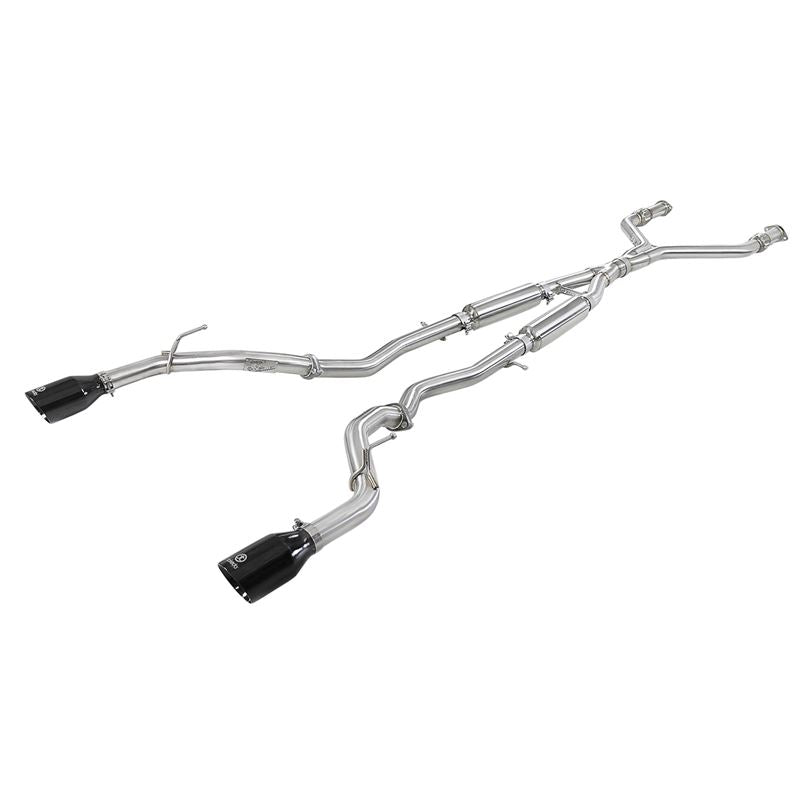 Takeda 2-1/2 IN 304 Stainless Steel Cat-Back Exhaust System w/ Black Tips (49-36134NM-B)