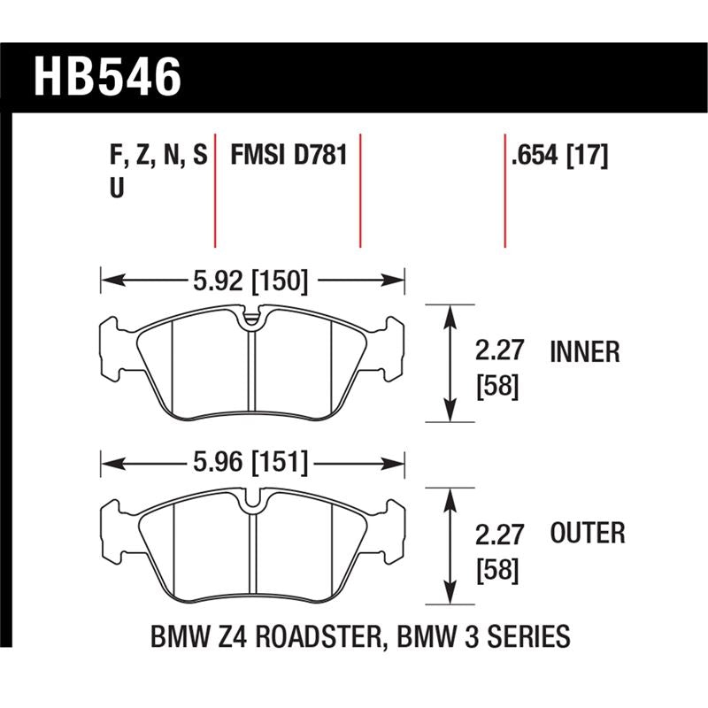 Hawk Performance DTC-70 Brake Pads (HB546U.654)