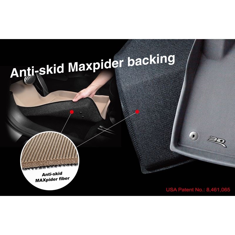 3D Maxpider MAXTRAC Floor Mat, BLACK, 1ST ROW/2ND ROW (A5HY06601809)