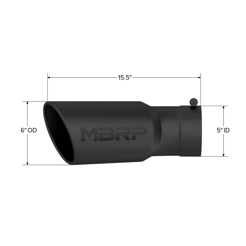 MBRP Exhaust 6" OD, Angle Rolled with 30 Bend Tip (T5154BLK)