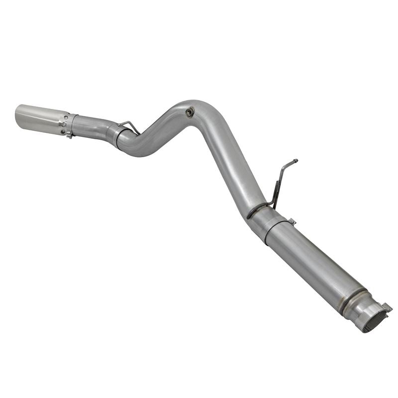 aFe Large Bore-HD 5 IN 409 Stainless Steel DPF-Back Exhaust System w/Polished Tip (49-44081-P)