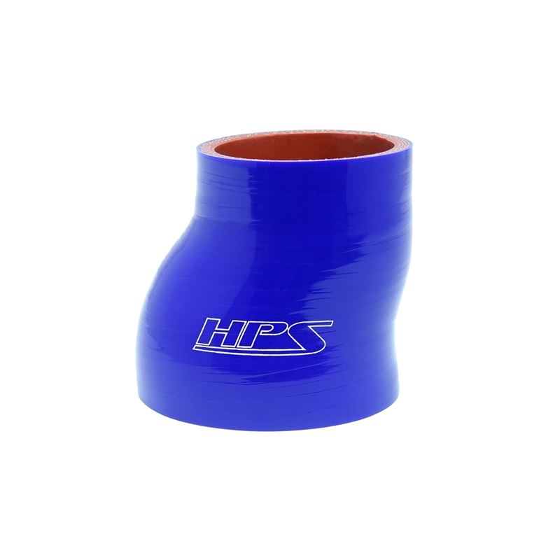 HPS 2.5" 3" ID, 3" Long High Temp 4 ply Reinforced Silicone Offset Reducer (HTSOR-250-300-BLUE)