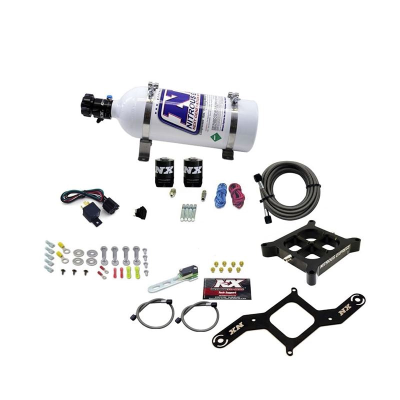 Nitrous Express 4150 Single Entry Crossbar Nitrous Plate Kit Pro-Power (100-500HP) w/5lb Bottle (63540-05)