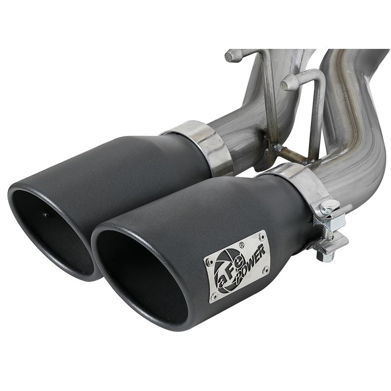 aFe Rebel Series 2-1/2 IN 409 Stainless Steel Cat-Back Exhaust System w/Black Tip (49-48054-B)