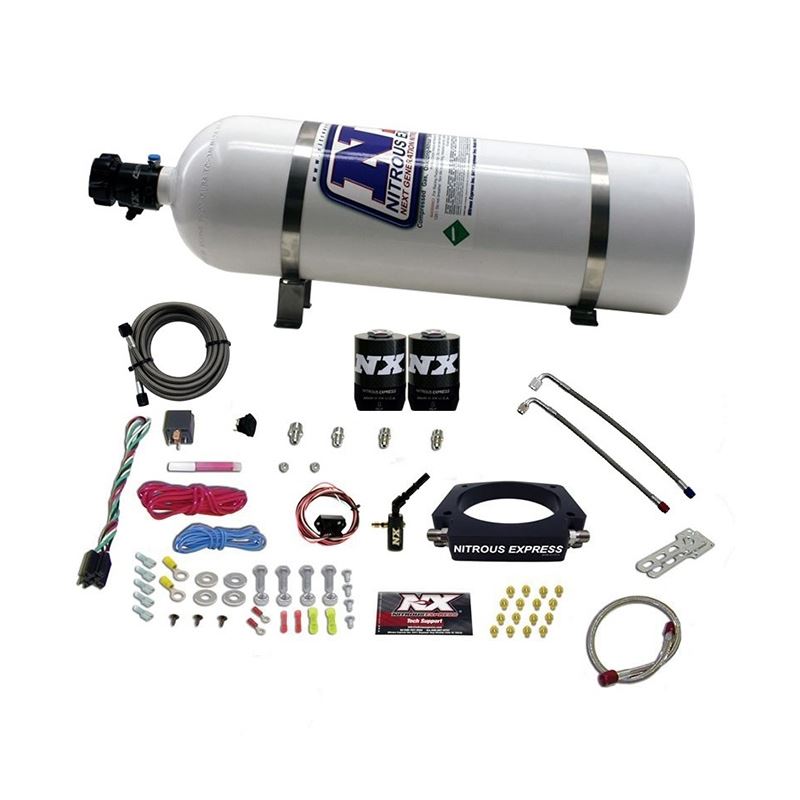 Nitrous Express 2014+ GM 6.2L Truck Nitrous Plate Kit (35-300HP) w/15lb Bottle (20937-15)