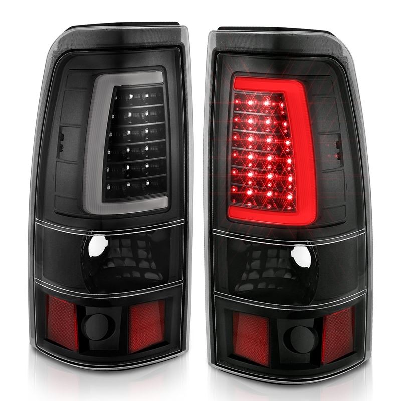 ANZO USA Tail Light Assembly, LED, Clear Lens, Black, Pair, (311330)