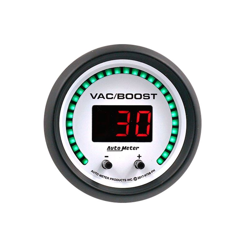 AutoMeter 52.4mm White Switchable 0-1600 PSI / 0-110 BAR Vacuum/Boost Phantom Elite Digital Gauge (6758-PH)