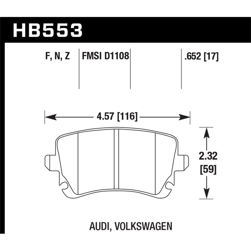 Hawk Performance HPS 5.0 Brake Pads (HB553B.652)