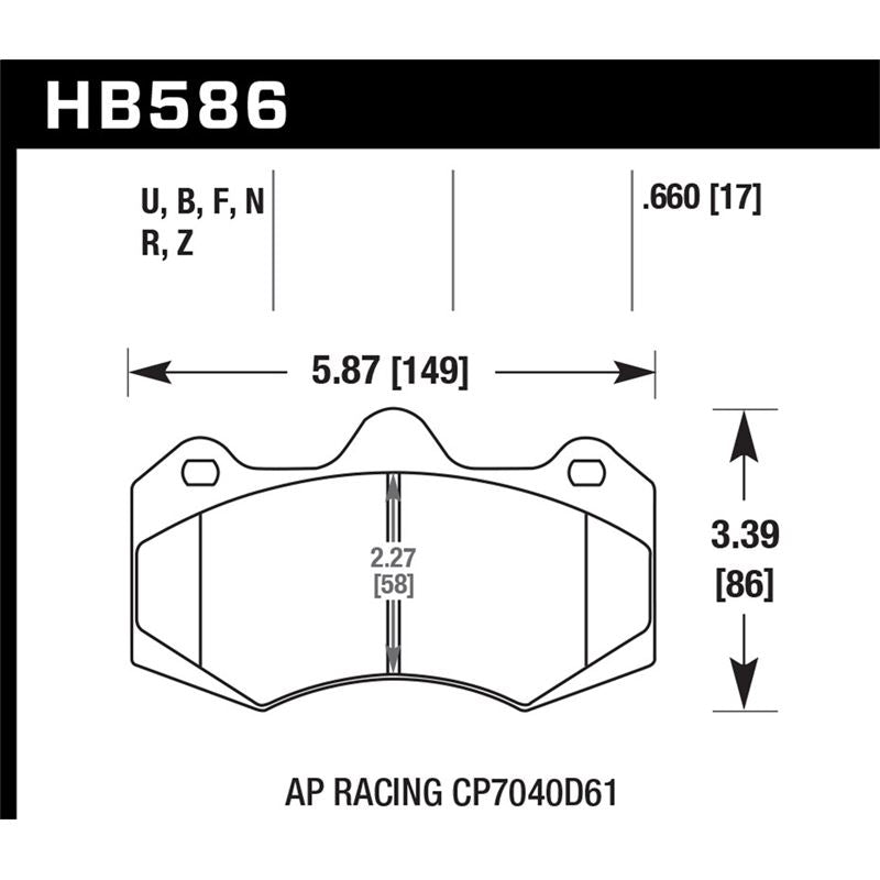 Hawk Performance DTC-70 Disc Brake Pad (HB586U.660)