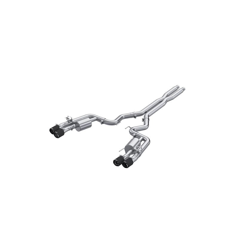 MBRP Exhaust 3in. Cat Back Quad Rear Exit T304 CF Tip: Active (S72553CF)