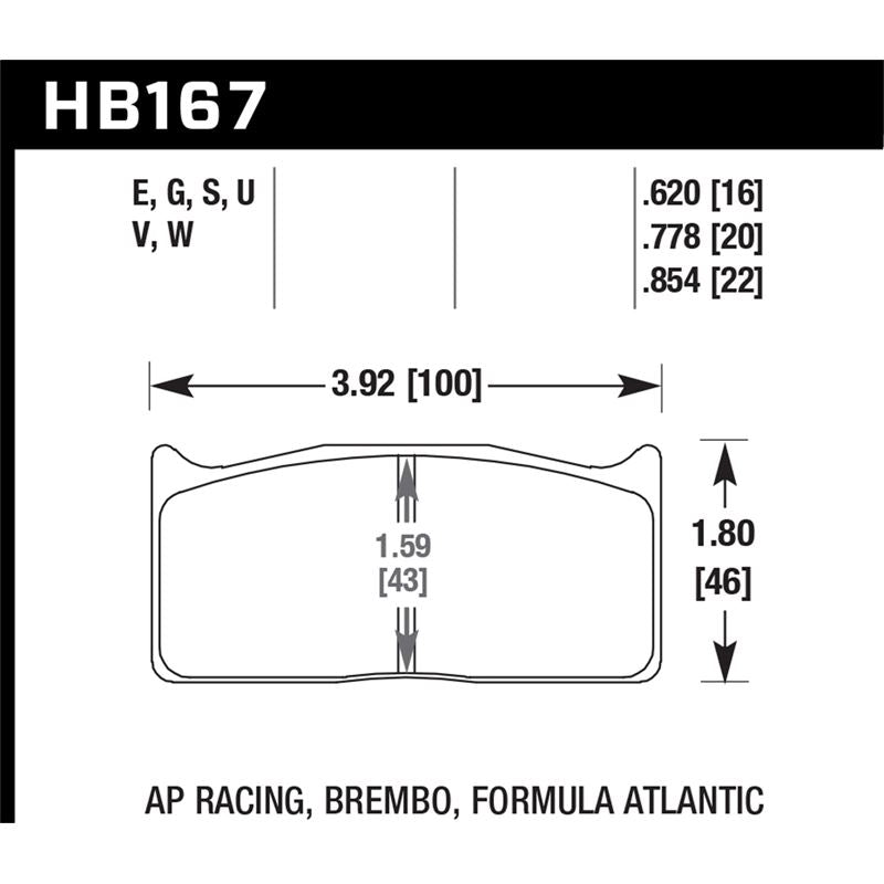 Hawk Performance Motorsports Brake Pads (HB167U.778)