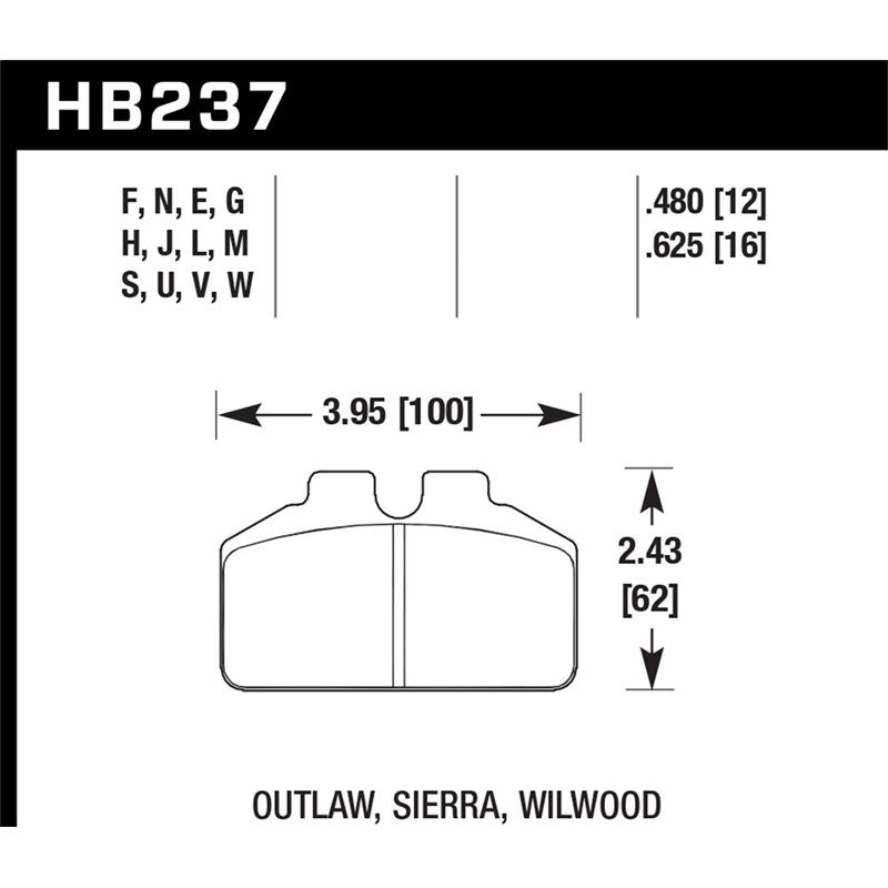 Hawk Performance DTC-60 Disc Brake Pad (HB237G.480)