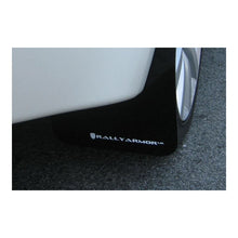 Load image into Gallery viewer, Rally Armor Black Mud Flap/White Logo for 2008-2015 Mitsubishi Lancer (MF10-UR-BLK/WH)