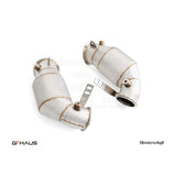 GTHAUS Meistershaft Primary Down Pipe Section-cat elimination pipes with reservoir (90mm piping) with heat shield protection; Stainless Steel (BM4913003)