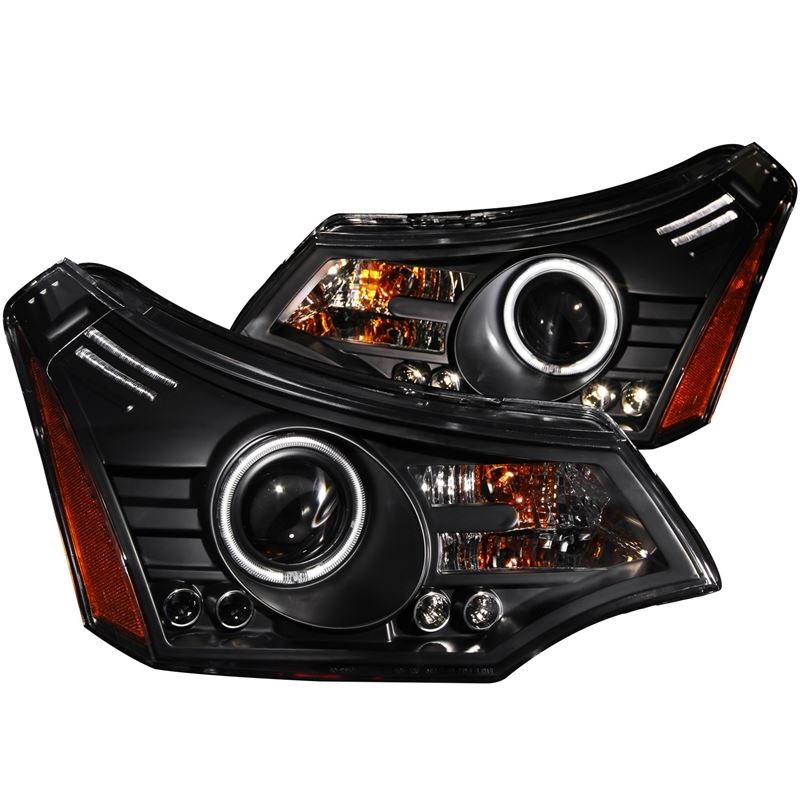 ANZO USA 2008-2011 Ford Focus Projector Headlights Black (121272)