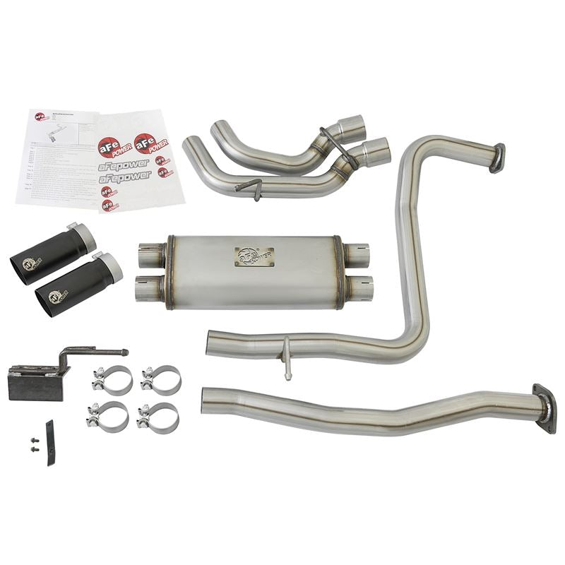 aFe Rebel Series 2-1/2" Cat-Back Exhaust System w/ Black Tip (49-46126-B)