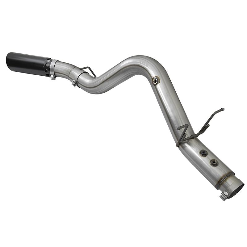 aFe Large Bore-HD 4 IN 409 Stainless Steel DPF-Back Exhaust System w/Black Tip (49-44085-B)