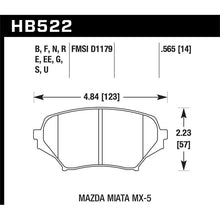 Load image into Gallery viewer, Hawk Performance Blue 9012 Brake Pads (HB522E.565)