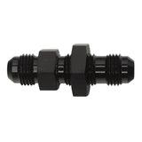 DeatschWerks 6AN Male Flare to 6AN Male Flare Bulkhead Adapter (Incl Nut) - Anodized Matte Black(6-02-0708-B)