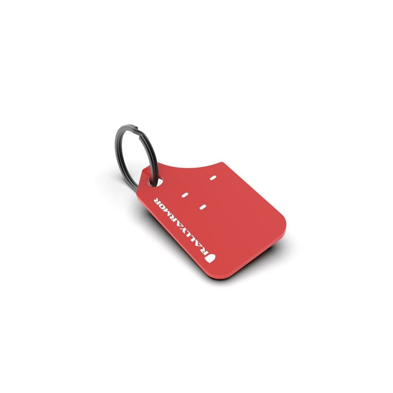 Rally Armor Mini UR Mud Flap Keychain Red w/ White Logo (RAKEYCHNRED)