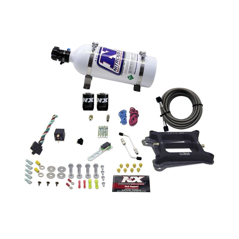 Nitrous Express 4150 4-BBL/Gasoline Nitrous Kit (100-500HP) w/5lb Bottle (50040-05)