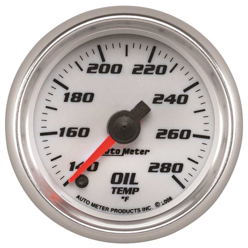 AutoMeter Pro-Cycle Gauge Oil Temp 2 1/16in 140-280f Digital Stepper Motor White (19740)