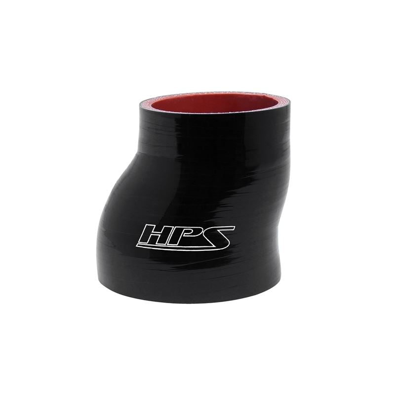 HPS 2" 2.5" ID, 3" Long High Temp 4 ply Reinforced Silicone Offset Reducer (HTSOR-200-250-BLK)