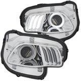 ANZO USA 2014-2016 Jeep Cherokee Projector Headlights Chrome clear w/ white and Red (111354)