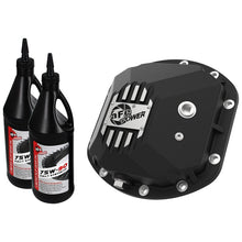 Load image into Gallery viewer, aFe Pro Series Dana 30 Front Differential Cover Black w/ Machined Fins and Gear Oil (46-71131B)